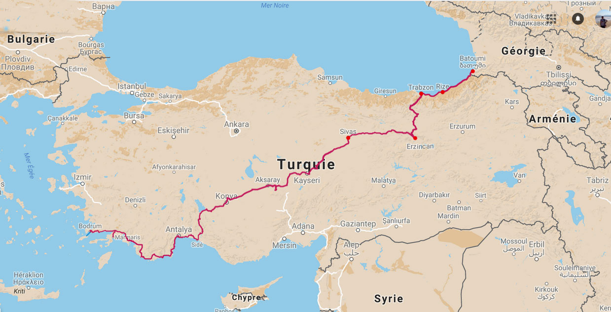 Carte et repères sur la Turquie - ritimo